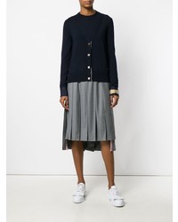 dunkelblauer Pullover mit einem Rundhalsausschnitt von Thom Browne