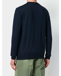 dunkelblauer Pullover mit einem Rundhalsausschnitt von Loewe