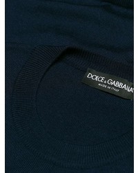 dunkelblauer Pullover mit einem Rundhalsausschnitt von Dolce & Gabbana