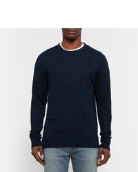 dunkelblauer Pullover mit einem Rundhalsausschnitt von Nudie Jeans