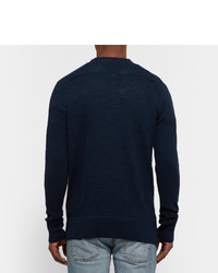 dunkelblauer Pullover mit einem Rundhalsausschnitt von Nudie Jeans