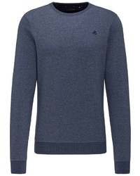 dunkelblauer Pullover mit einem Rundhalsausschnitt von Dreimaster