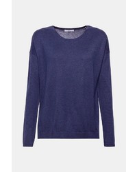 dunkelblauer Pullover mit einem Rundhalsausschnitt von edc by Esprit