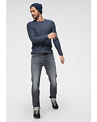 dunkelblauer Pullover mit einem Rundhalsausschnitt von edc by Esprit