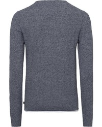 dunkelblauer Pullover mit einem Rundhalsausschnitt von edc by Esprit