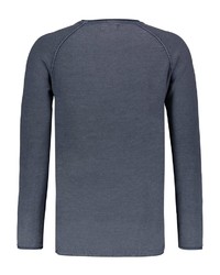 dunkelblauer Pullover mit einem Rundhalsausschnitt von Eight2Nine