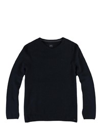 dunkelblauer Pullover mit einem Rundhalsausschnitt von ENGBERS