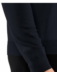 dunkelblauer Pullover mit einem Rundhalsausschnitt von Falke