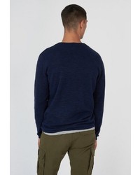 dunkelblauer Pullover mit einem Rundhalsausschnitt von Funky Buddha