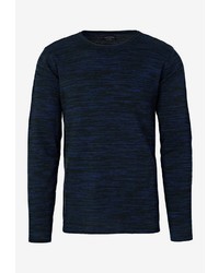 dunkelblauer Pullover mit einem Rundhalsausschnitt von Funky Buddha