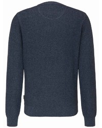 dunkelblauer Pullover mit einem Rundhalsausschnitt von Fynch Hatton