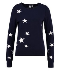 dunkelblauer Pullover mit einem Rundhalsausschnitt von Gap