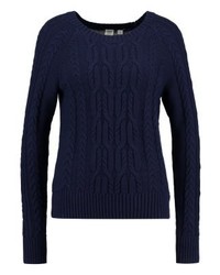 dunkelblauer Pullover mit einem Rundhalsausschnitt von Gap