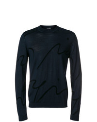 dunkelblauer Pullover mit einem Rundhalsausschnitt von Giorgio Armani