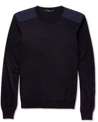 dunkelblauer Pullover mit einem Rundhalsausschnitt von Gucci