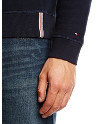 dunkelblauer Pullover mit einem Rundhalsausschnitt von Hilfiger Denim