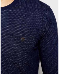 dunkelblauer Pullover mit einem Rundhalsausschnitt von Selected