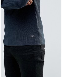 dunkelblauer Pullover mit einem Rundhalsausschnitt von Selected