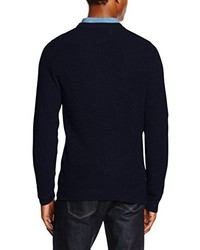 dunkelblauer Pullover mit einem Rundhalsausschnitt von Jack & Jones