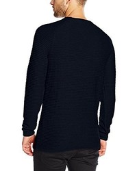 dunkelblauer Pullover mit einem Rundhalsausschnitt von Jack & Jones