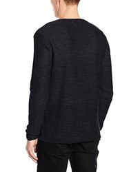 dunkelblauer Pullover mit einem Rundhalsausschnitt von Jack & Jones