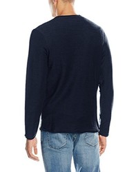 dunkelblauer Pullover mit einem Rundhalsausschnitt von Jack & Jones