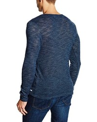 dunkelblauer Pullover mit einem Rundhalsausschnitt von Jack & Jones