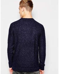 dunkelblauer Pullover mit einem Rundhalsausschnitt von Jack and Jones