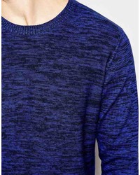 dunkelblauer Pullover mit einem Rundhalsausschnitt von Jack and Jones