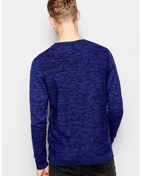 dunkelblauer Pullover mit einem Rundhalsausschnitt von Jack and Jones