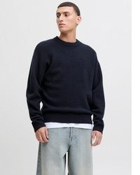 dunkelblauer Pullover mit einem Rundhalsausschnitt von Jack & Jones