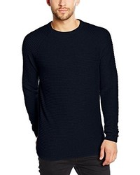 dunkelblauer Pullover mit einem Rundhalsausschnitt von Jack & Jones