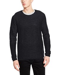 dunkelblauer Pullover mit einem Rundhalsausschnitt von Jack & Jones