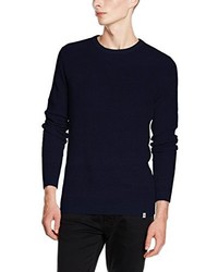 dunkelblauer Pullover mit einem Rundhalsausschnitt von Jack & Jones