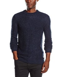 dunkelblauer Pullover mit einem Rundhalsausschnitt von Jack & Jones