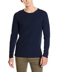 dunkelblauer Pullover mit einem Rundhalsausschnitt von Jack & Jones