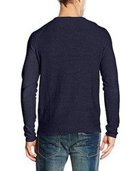 dunkelblauer Pullover mit einem Rundhalsausschnitt von JACK & JONES PREMIUM