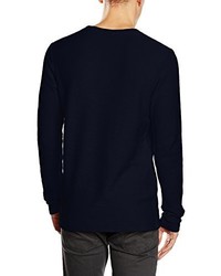 dunkelblauer Pullover mit einem Rundhalsausschnitt von JACK & JONES PREMIUM