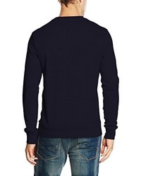 dunkelblauer Pullover mit einem Rundhalsausschnitt von JACK & JONES PREMIUM