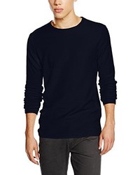 dunkelblauer Pullover mit einem Rundhalsausschnitt von JACK & JONES PREMIUM