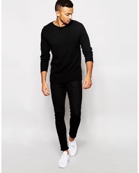 dunkelblauer Pullover mit einem Rundhalsausschnitt von Jack and Jones