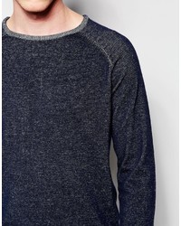 dunkelblauer Pullover mit einem Rundhalsausschnitt von Jack and Jones