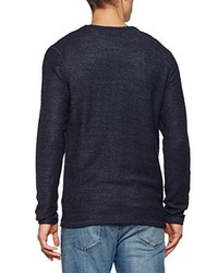 dunkelblauer Pullover mit einem Rundhalsausschnitt von JACK & JONES VINTAGE