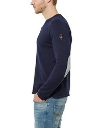 dunkelblauer Pullover mit einem Rundhalsausschnitt von James Tyler