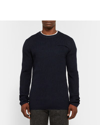 dunkelblauer Pullover mit einem Rundhalsausschnitt von Acne Studios