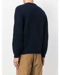 dunkelblauer Pullover mit einem Rundhalsausschnitt von Loewe