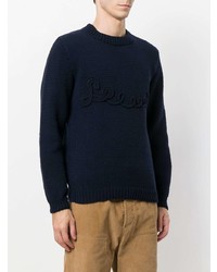 dunkelblauer Pullover mit einem Rundhalsausschnitt von Loewe