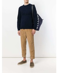 dunkelblauer Pullover mit einem Rundhalsausschnitt von Loewe