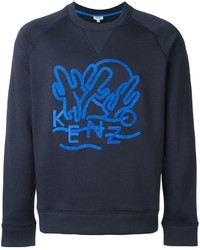 dunkelblauer Pullover mit einem Rundhalsausschnitt von Kenzo