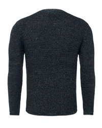 dunkelblauer Pullover mit einem Rundhalsausschnitt von Key Largo